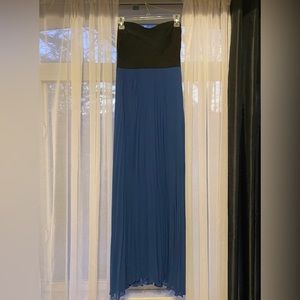 Blue and black long dress